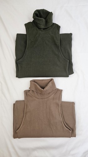 Zara green brown ribbed knit - green,