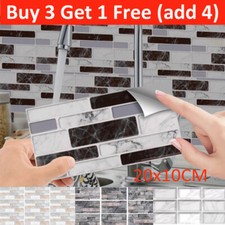 9pcs Self-adhesive 3D Brick Tiles Wall Stickers Kitchen Bathroom Wall Art Decor
