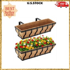 2 Pack 24 Inch Railing Planter