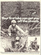 Original 1979 Advert for HONDA 'XL100S' Trials Motor Cycles Vintage Print Ad