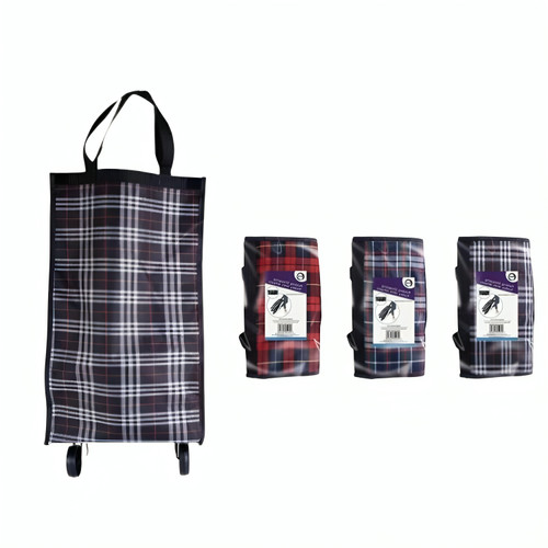 Folding shopping trolley with - trolley,