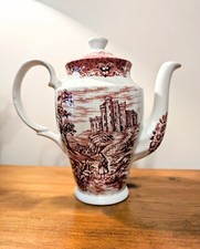 British Anchor Tea Pot Olde Country Castles Red Ironstone Tea pot