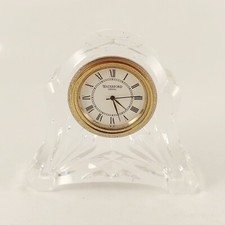 Waterford Crystal Clock Abby Abbey Desk Mantle, Etch Signed On Base