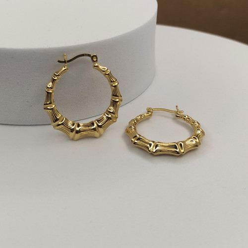 Gold sterling silver bamboo - gold, on
