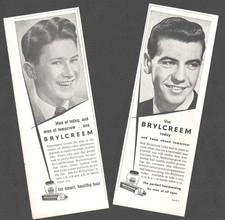 BRYLCREEM   :  2 x  Original Vintage 1955 Adverts ~ POST FREE