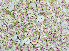 Wooden Buttons Printed Cute