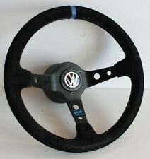 Steering Wheel fits For VW Suede Leather Deep Blue Golf Jetta Mk4 Passat  96-04'