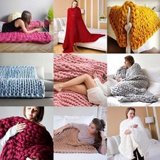 Chunky Knitted Thick Blanket