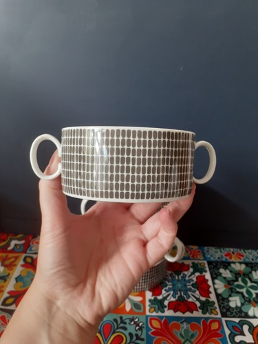 Vintage ceramic soup cups set - vintage,