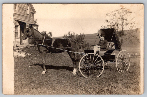 Rppc c1910s derby hat - derby,