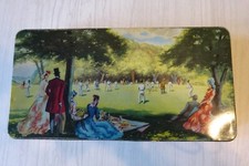 Vintage Cadbury's Chocolate Biscuits EMPTY Tin Cricket Park Scene