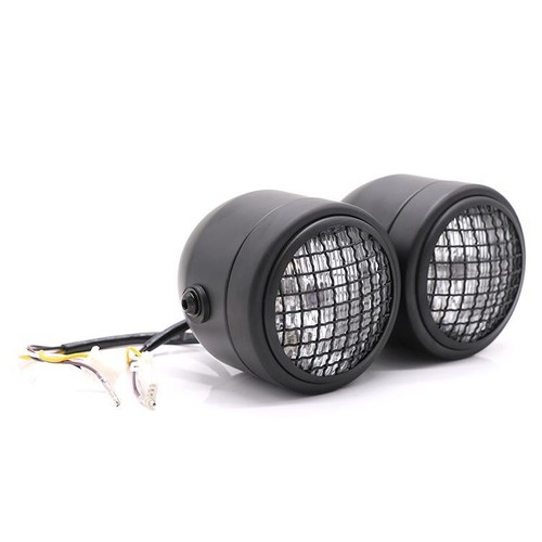 12v black twin headlights - twin,