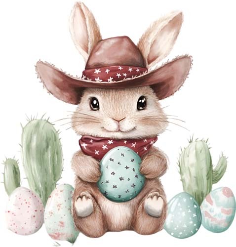 Colourful easter bunny cactus - colourful,
