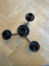 Vtg Black Wrought Iron Candle