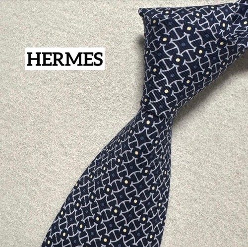Hermes navy geometric pattern - navy,