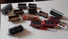 OO Gauge 9 assorted Plank Wagons 2 Brake vans, tanker and low-loader
