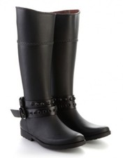 Ladies Womens Black Matt Pipduck Designer Wellie Boot  - RRP £100, Now £20!