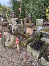 18th C Large Carved Stone square Shaped  Trough Planter Carved 600mm length 