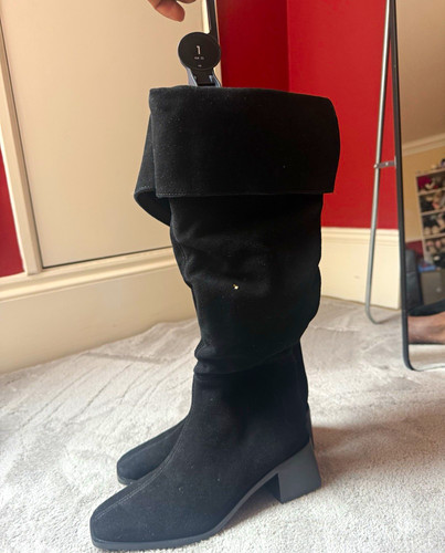 Black suede knee - black,