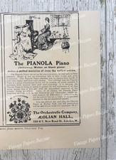 Pianola Piano Orchestrelle Company Aeolian Hall antique 1910 small print advert