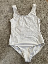 Children’s white stretch cotton leotard size 10 years