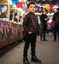 Boy's Embroidered Satin Tuxedo