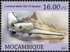 USAF Lockheed Martin RQ-170 SENTINEL Stealth UAV Drone Aircraft Stamp (2013)