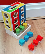 Wooden Tower Shape Sorter Cube Colour Toy 18M Toys Melissa and Doug