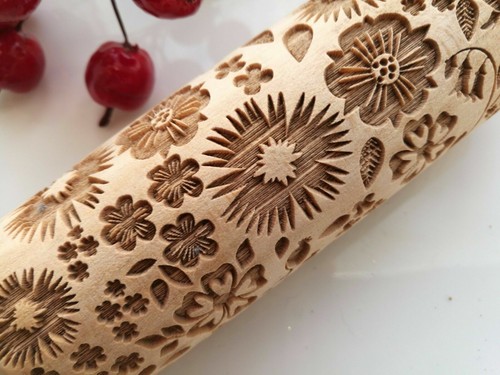 Mini rolling pin - rolling, engraved