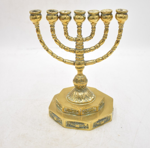 Vintage brass menorah - 7, branch