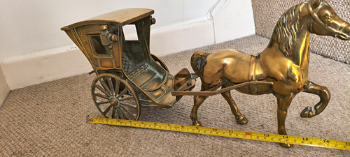 Brass horse carriage - brass, &