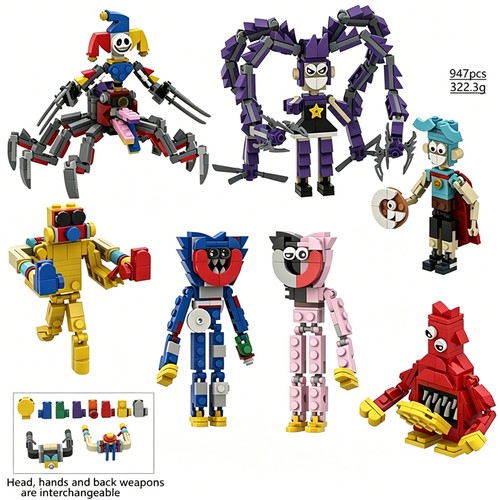 7pcs poppy playtime building - poppy,