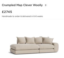 LOAF Wodge Modular LHF  Chaise Longue Sofa IN Crumpled Map Woolly