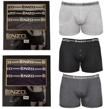 Enzo Boxers Mens Cotton Soft Trunks 3 Pairs Multipack Regular Fit Boxer Shorts