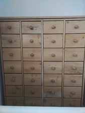 Beautiful set of 28 pine drawers dovetailed unique hand made