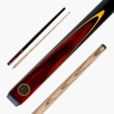 BCE Red Birds Eye 57 Inch Two Piece Ash Snooker Pool Cue - 9.5mm Tip