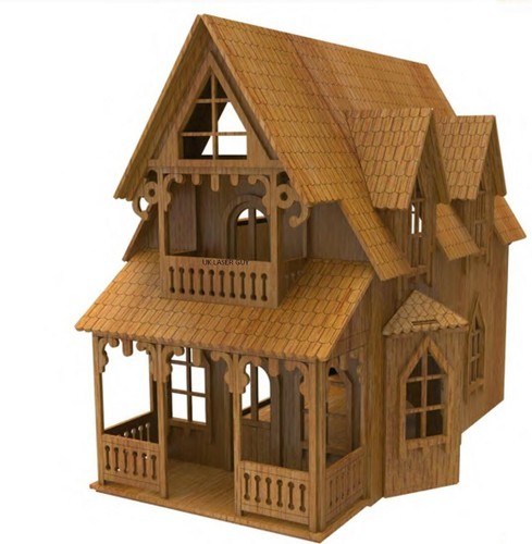 Wooden miniature dolls house - dolls,