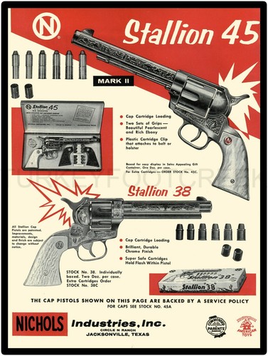 1958 nichols stallion cap gun - nichols,