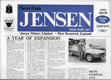 "News from Jensen", Earls Court Motor Show 1972: Jensen-Healey, Interceptor & SP
