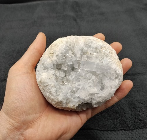 Pale celestite geode - celestite,