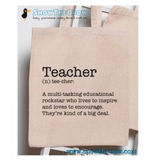 “Teacher – Definition” School 100% Premium Cotton Tote Gift Shoppers Bag