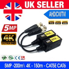 Press Fit CCTV BNC Over CAT5 5e CAT6 Camera Video Balun Connector HD AHD/TVI/CVI