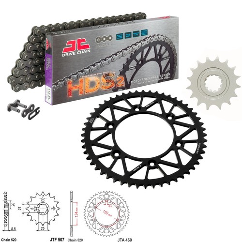 Kdx250 chain and sprocket kit - kdx250,