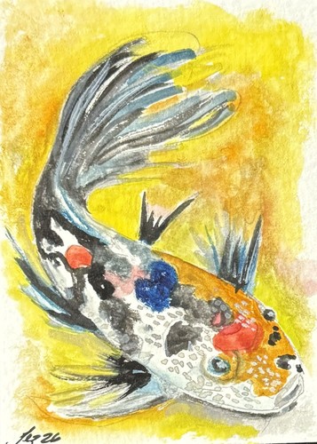 Aceo original watercolour - aceo,