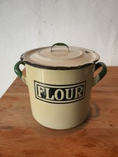 Antique Cream and Green Enamel