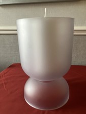  Large Frosted Light Purple Glass Pillar Candle Holder Lantern Style by Habitat