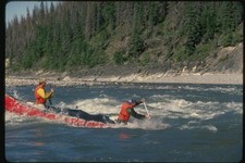 155008 Open White Water Canoe South Nahanni River NWT A4 Photo Print