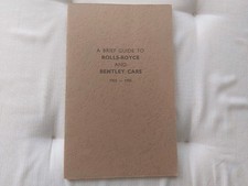 Old 1965 Brief Guide To Rolls-Royce & Bentley Motor Cars booklet 1925 - 1955
