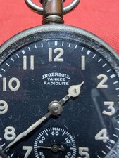 military pocket watch American INGERSOLL YANKEE RADIOLITE prewar    Unisex Auth