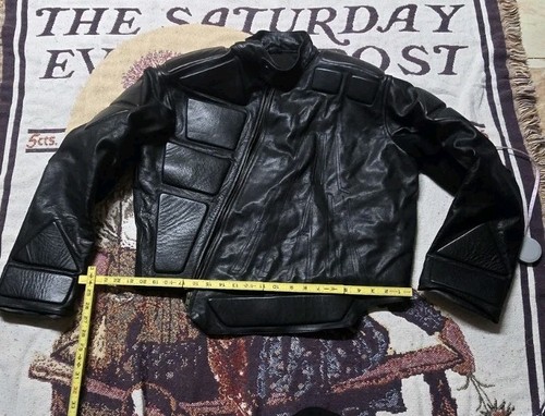 Aulblack padded leather moto - aulblack,